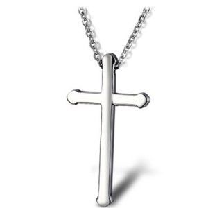 5PC KATGI Fashion Simple Polished Stainless Cross Pendant Necklace